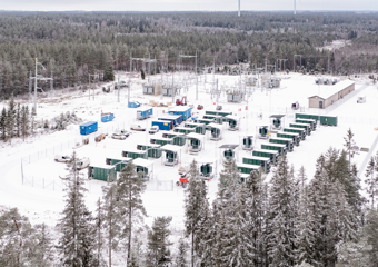 A wintery image of OX2's BESS facility Bredhälla in Sweden.