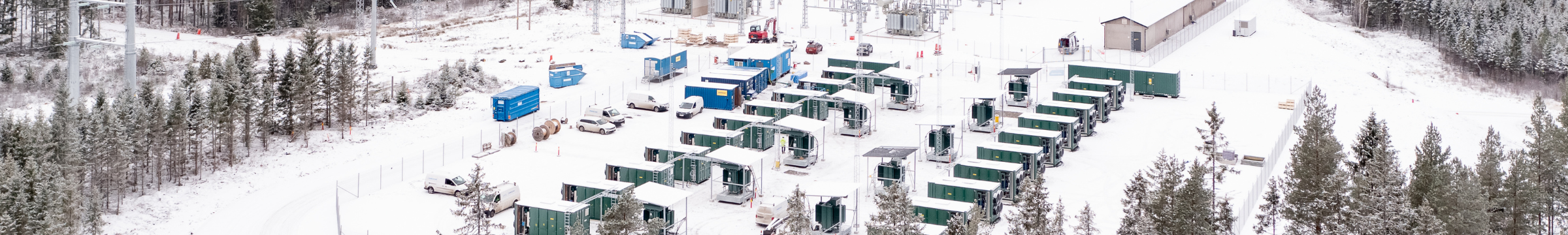 A wintery image of OX2's BESS facility Bredhälla in Sweden.
